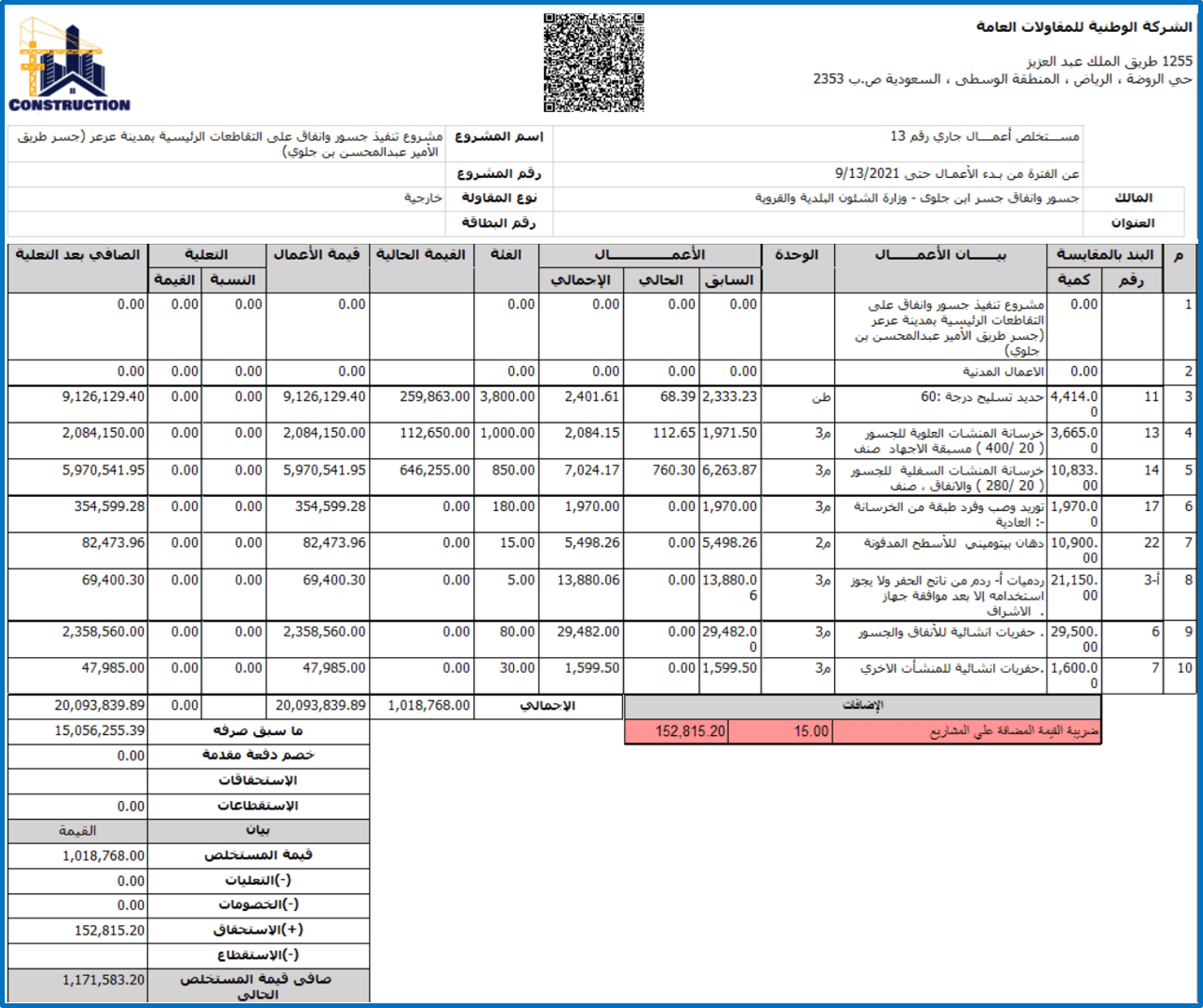 برنامج ادارة محاسبة المقاولات